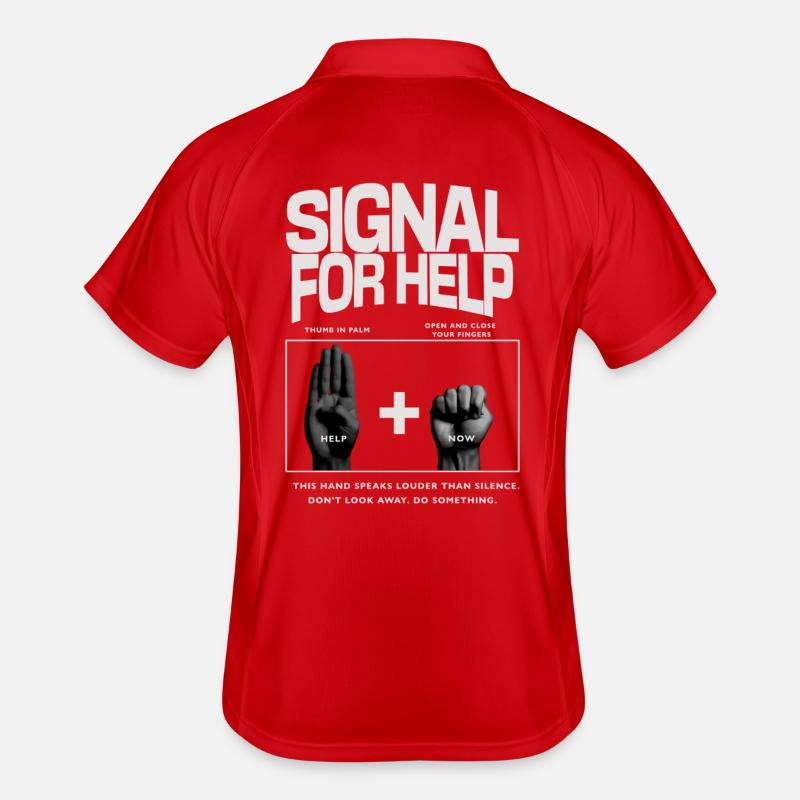 Signal d’aide Conception du geste de la main Polo respirant Homme