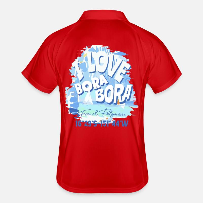 Design Ich liebe Bora Bora Bleu Männer Polo atmungsaktiv