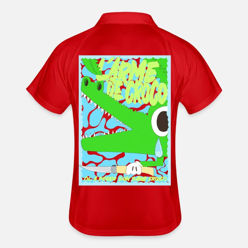 L'arme de Crocodile Jeu de mots Graffiti Rigolo Polo respirant Homme