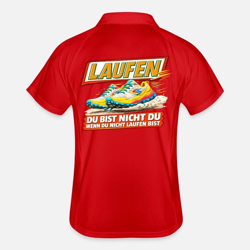 Laufen - Du bist nur Du wenn Du läufst Männer Polo atmungsaktiv