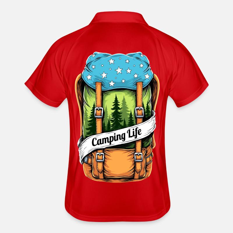 Camping Life Adventure Backpack Men's Polo breathable