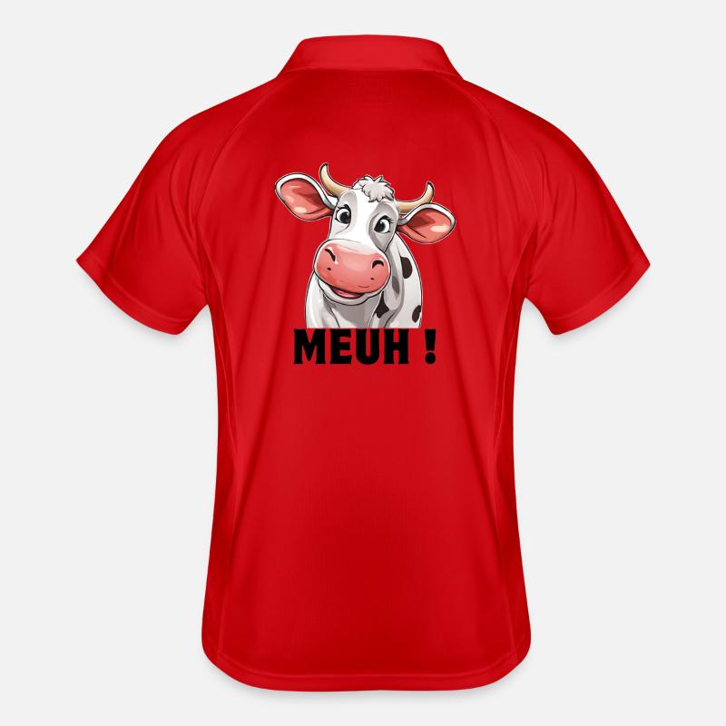vache, vache laitière, éleveur de vaches Polo respirant Homme