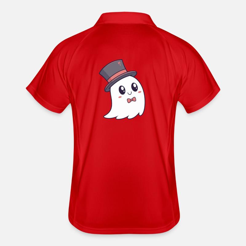 Fancy Ghost Hat and Bow Tie Men's Polo breathable