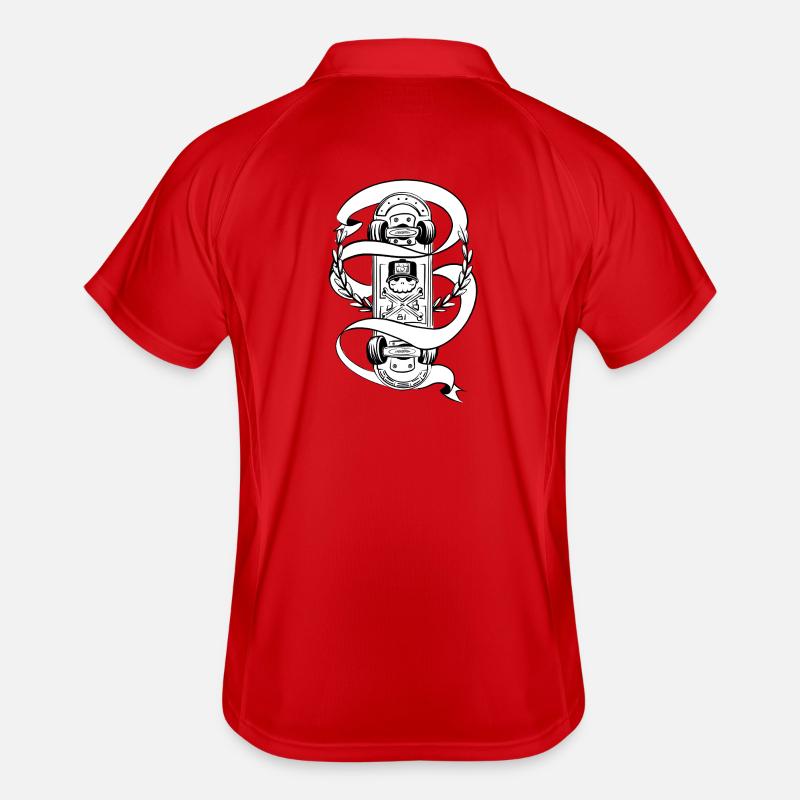 Skateboard Schädel-Lorbeer Abzeichen Männer Polo atmungsaktiv