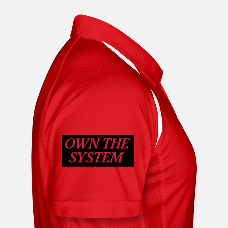 Posséder le système - Das eigene System - Polo respirant Homme - rouge/blanc