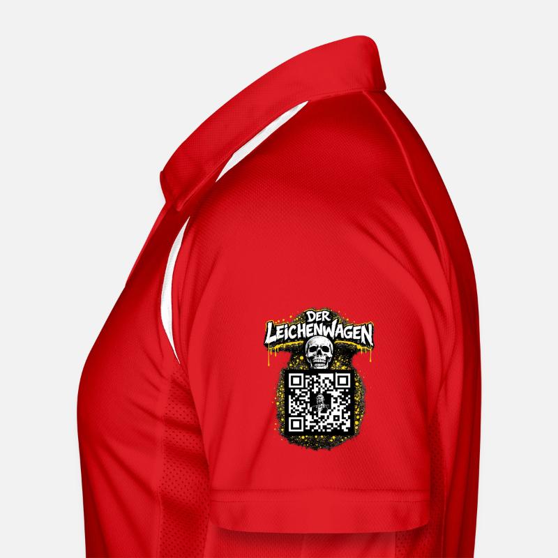 Der Leichenwagen mit QR Code - Männer Polo atmungsaktiv - Rot/Weiß