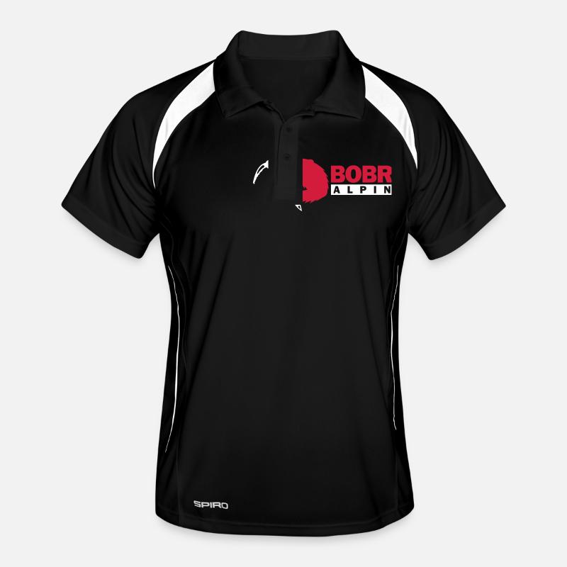Bobr Alpin Logo Hell Männer Polo atmungsaktiv
