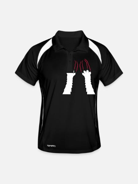 Chats, Griffes, Pattes, Pattes, Griffes, Griffures, Rayures - Polo respirant Homme - noir/blanc - Devant