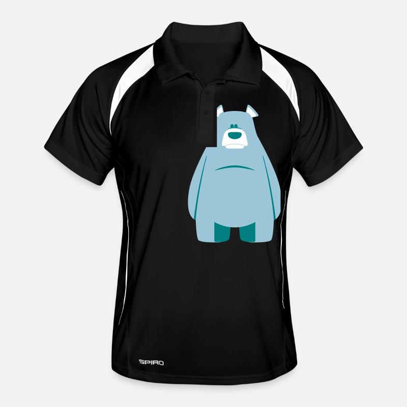 blue bear - Männer Polo atmungsaktiv - Schwarz/Weiß
