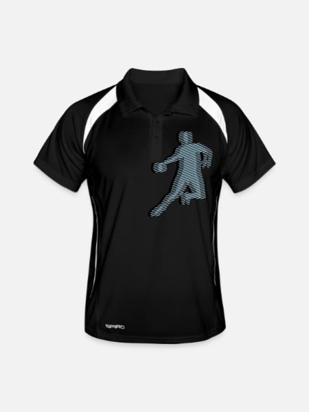 HANDBALL Streifenraster 3C - Men's Polo breathable - black/white - Front