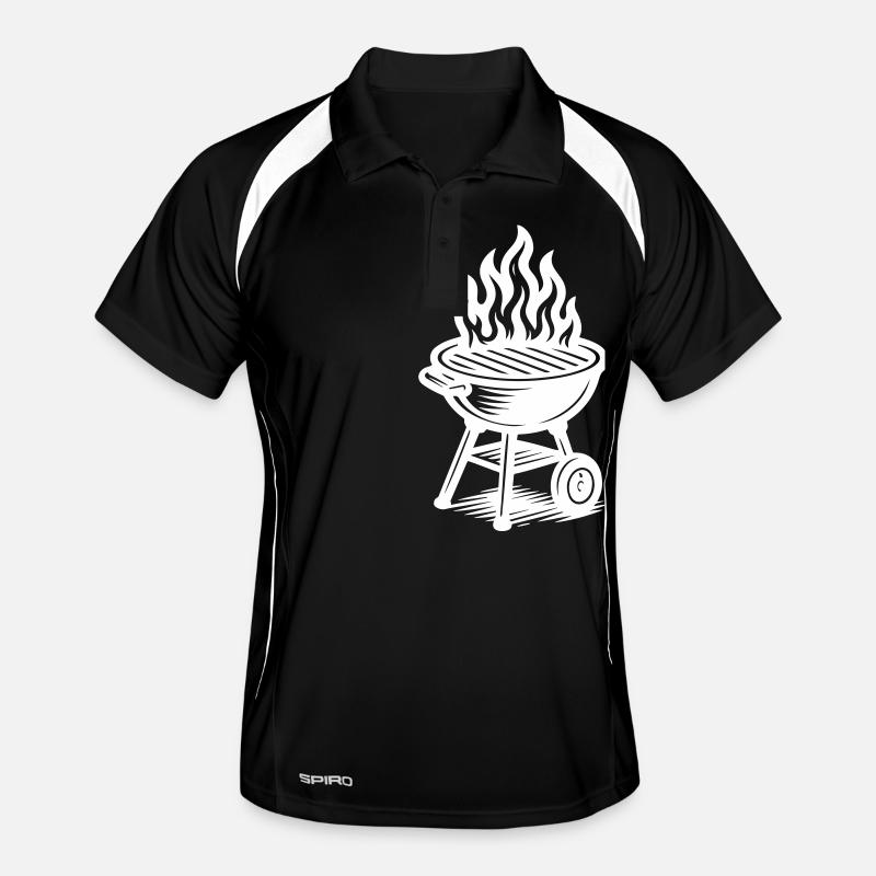 Grill Fire Grilling - Men's Polo breathable - black/white