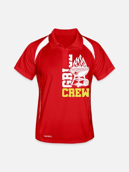 Grill Crew - Men's Polo breathable - red/white - Front