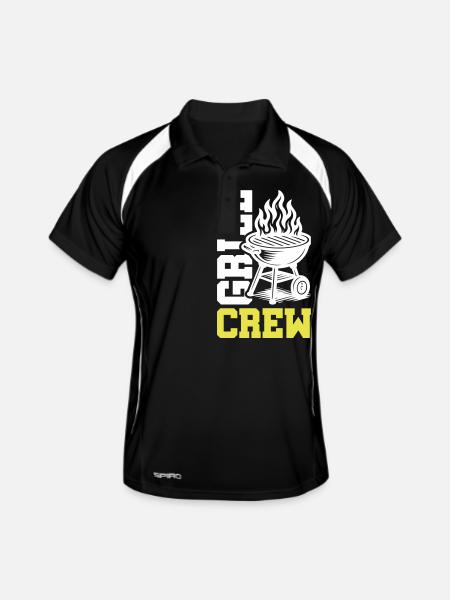 Grill Crew - Men's Polo breathable - black/white - Front