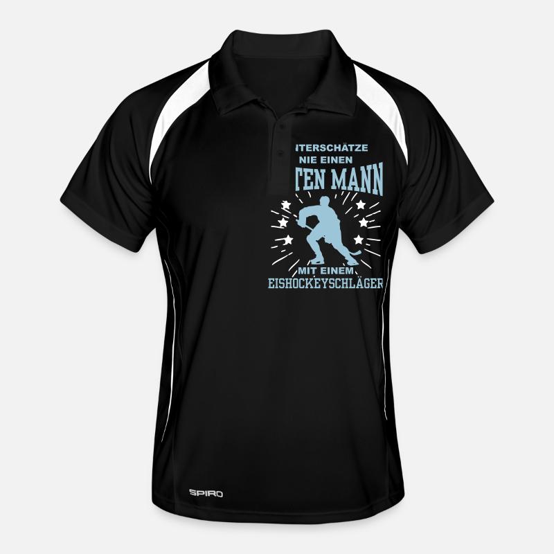 Unterschätze nie einen Mann mit Eishockeyschläger Männer Polo atmungsaktiv