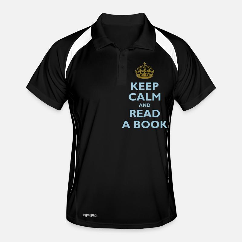 Keep calm and read a book Polo respirant Homme