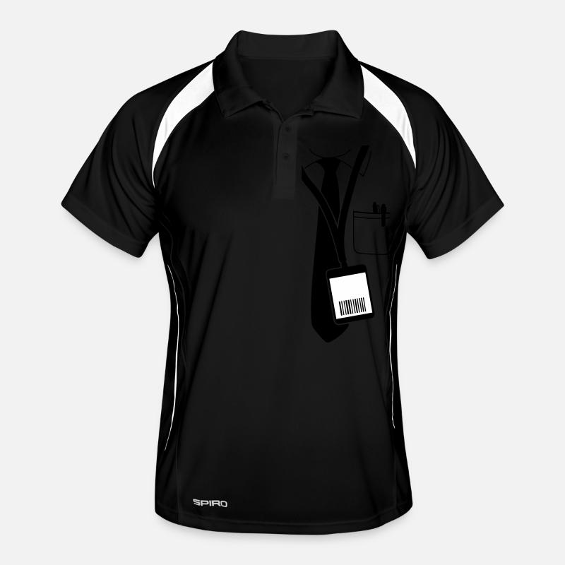 code pass - Männer Polo atmungsaktiv - Schwarz/Weiß