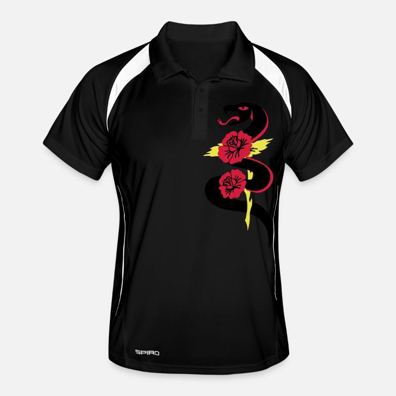 rétro tatouage serpent et des roses Polo respirant Homme