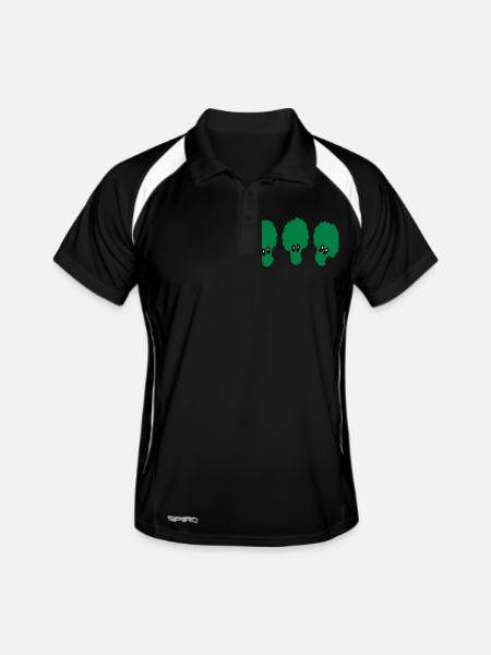 3 funny broccoli vegetables vector art - Men's Polo breathable - black/white - Front