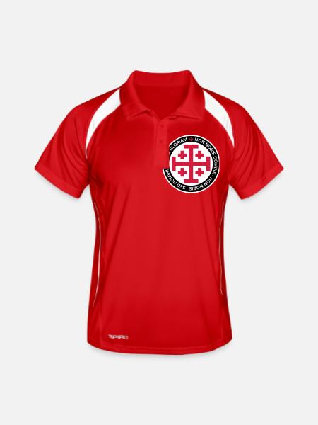 Jerusalem Crusader Cross - Männer Polo atmungsaktiv - Rot/Weiß - Vorne