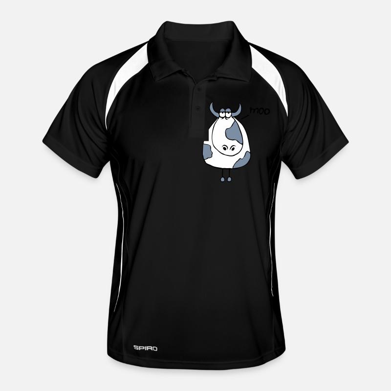 Funny Moo Cow Moo Comic Cartoon Cattle Moo Men's Polo breathable