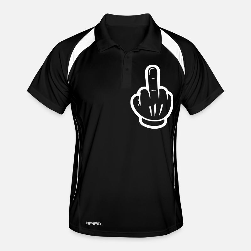 Mittelfinger Comic Hand Männer Polo atmungsaktiv