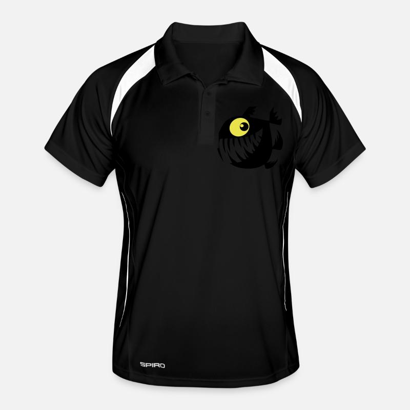 Frohe Perry - Männer Polo atmungsaktiv - Schwarz/Weiß