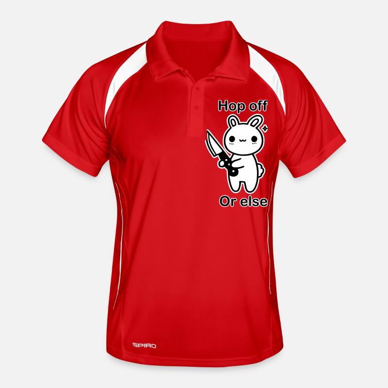Süßer Hase mit Messer - Hop Off, oder sonst Design Männer Polo atmungsaktiv
