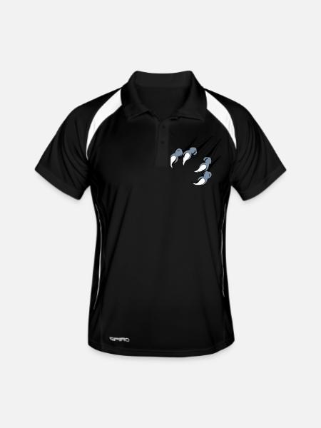 krallen_02 - Männer Polo atmungsaktiv - Schwarz/Weiß - Vorne