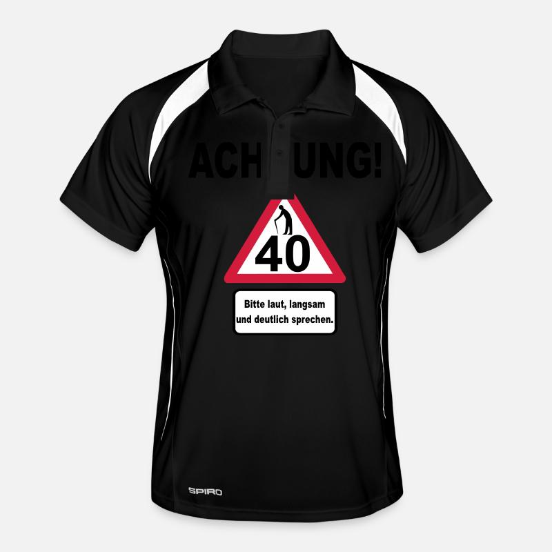 40. Geburtstag – Achtung, langsam sprechen (3f) Männer Polo atmungsaktiv