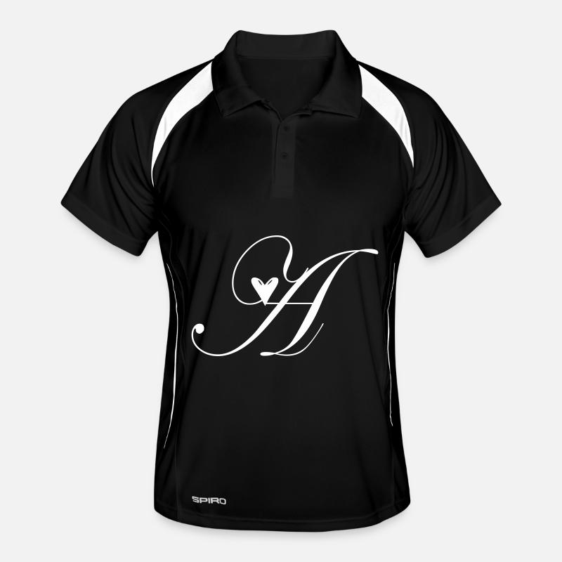 Monogramm A Herz Ranke Männer Polo atmungsaktiv