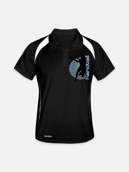 HANDBALL Spiralehandballer - Men's Polo breathable - black/white - Front