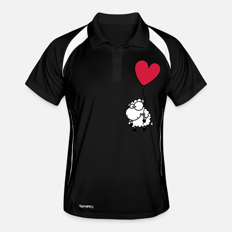 Liebes Schaf - mit Herz Ballon Männer Polo atmungsaktiv