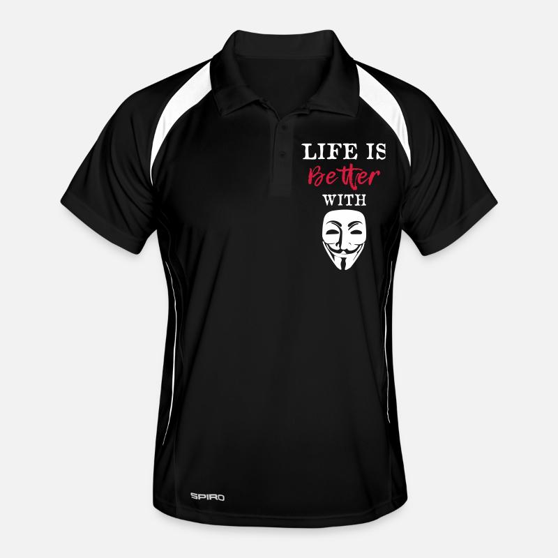 Life Is Better With Anonymous Männer Polo atmungsaktiv