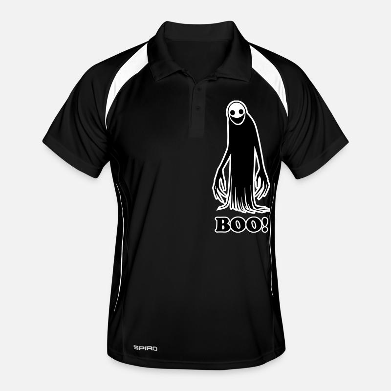 Creepy shadow figure illustration - Boo! Design Men's Polo breathable