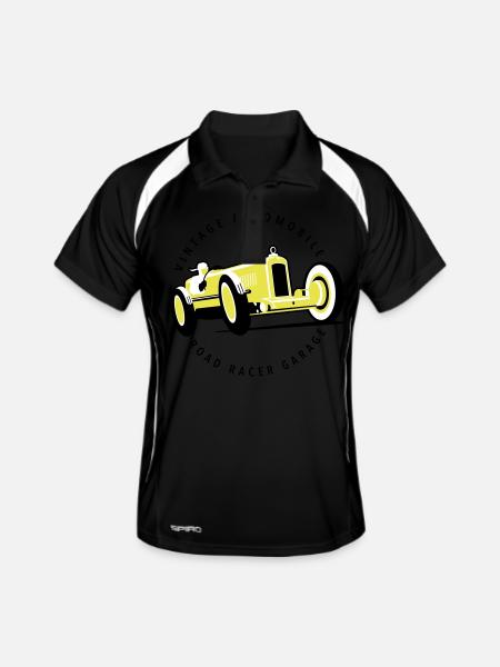 Car garage - Polo respirant Homme - noir/blanc - Devant