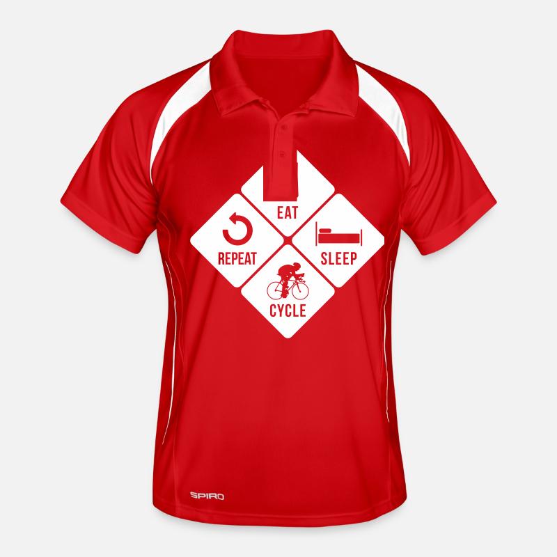 Eat Sleep Cycle Repeat Men's Polo breathable