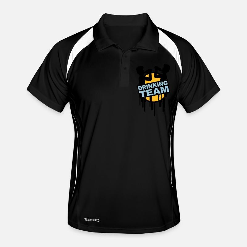 drinking_team_graffiti_stamp - Men's Polo breathable - black/white