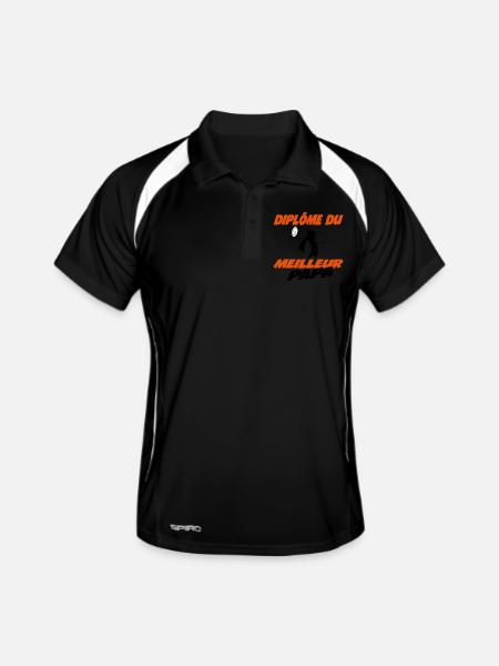 Bestes Papa-Diplom - Männer Polo atmungsaktiv - Schwarz/Weiß - Vorne