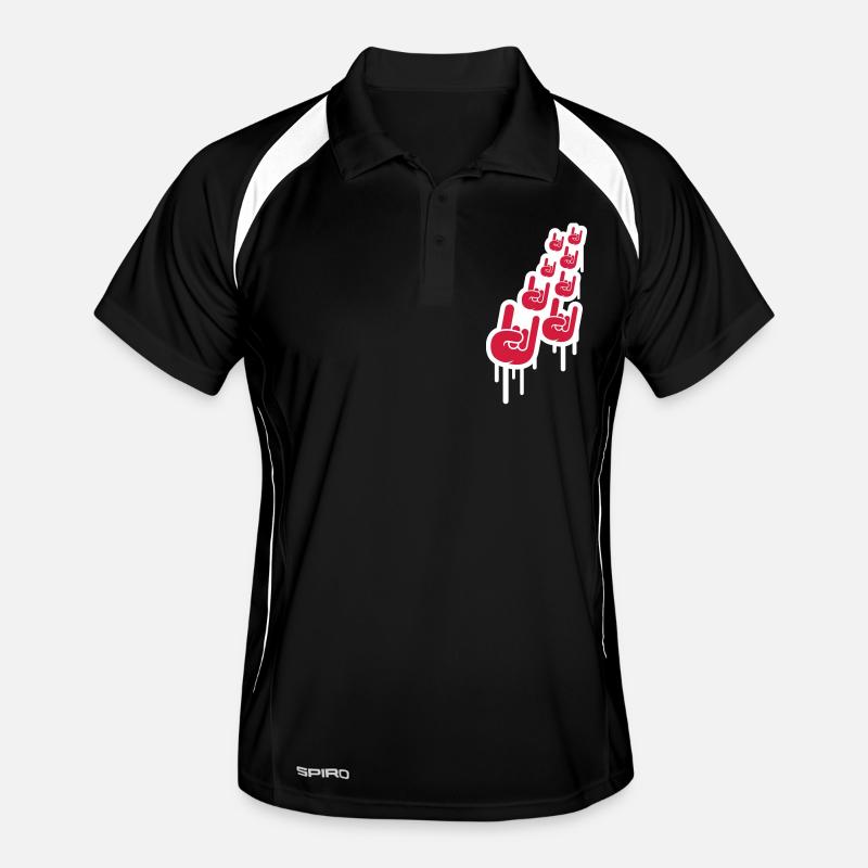 Heavy Metal Hard Rock Graffiti Cornes Geste de la main Polo respirant Homme