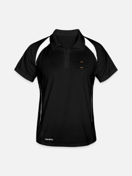 2 star lines - Men's Polo breathable - black/white - Front