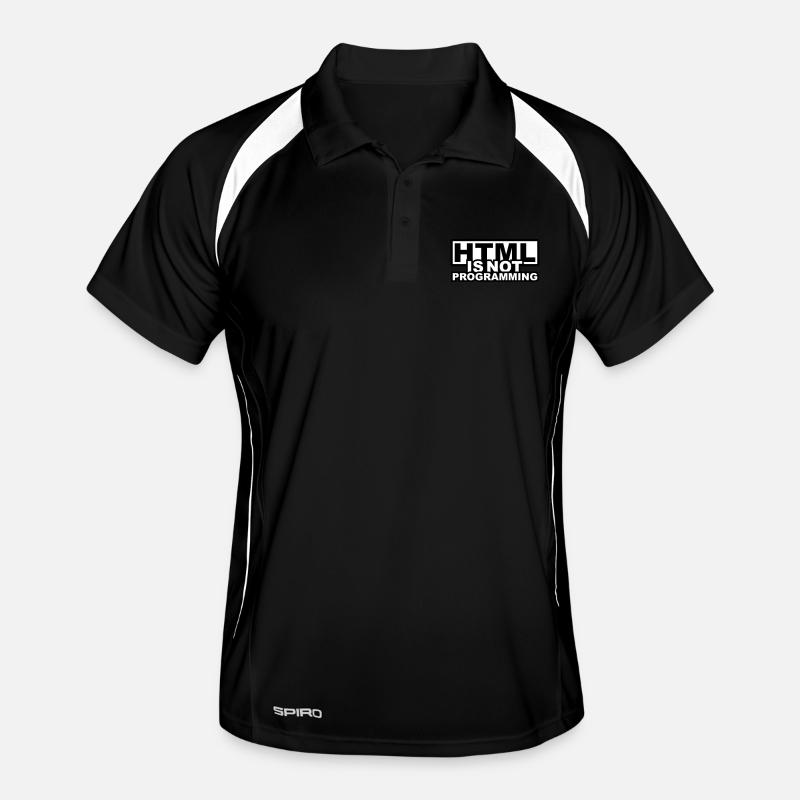 HTML is NOT Programming - Men's Polo breathable - black/white