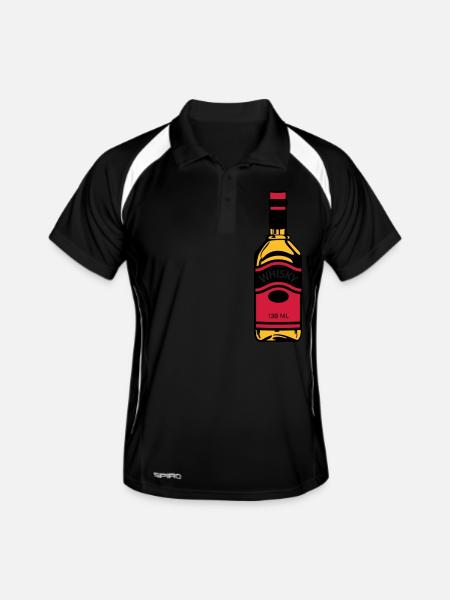Whiskey Bottle - Men's Polo breathable - black/white - Front