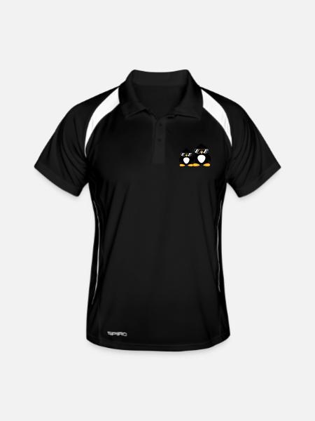 Cool Penguin Dad And Boy - Männer Polo atmungsaktiv - Schwarz/Weiß - Vorne