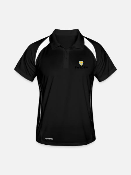 National flag of Sweden - Men's Polo breathable - black/white - Front