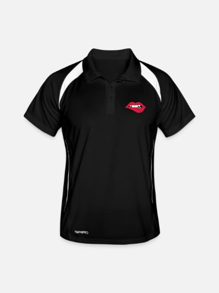 LIPPENBEISSER - Männer Polo atmungsaktiv - Schwarz/Weiß - Vorne