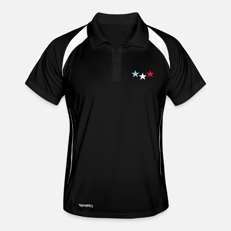 frankreich - Männer Polo atmungsaktiv - Schwarz/Weiß