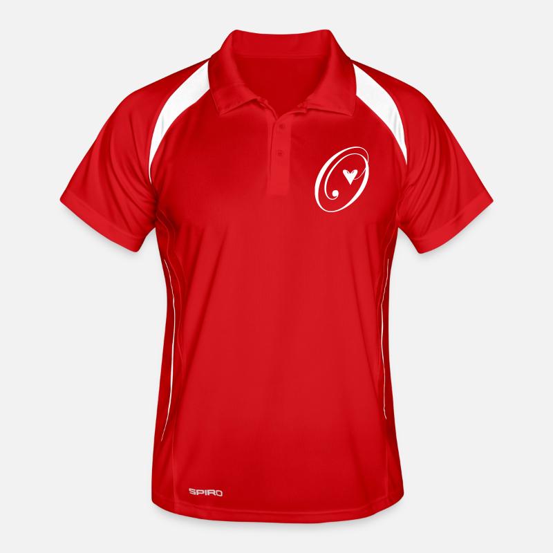Monogramm O Herz Ranke Männer Polo atmungsaktiv