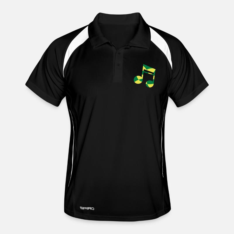 Green Music Note with Pattern Cool Party Music Note Men's Polo breathable