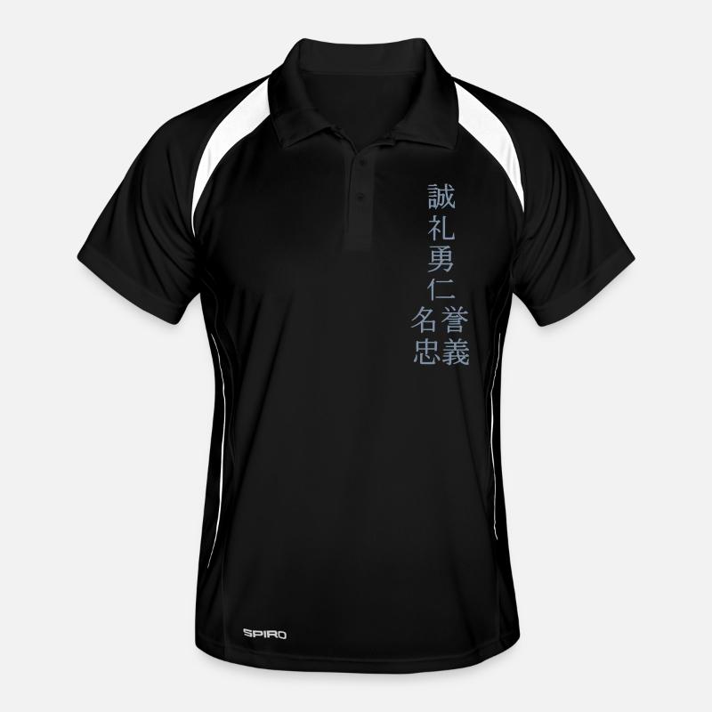 7 Tugenden der Samurai Männer Polo atmungsaktiv