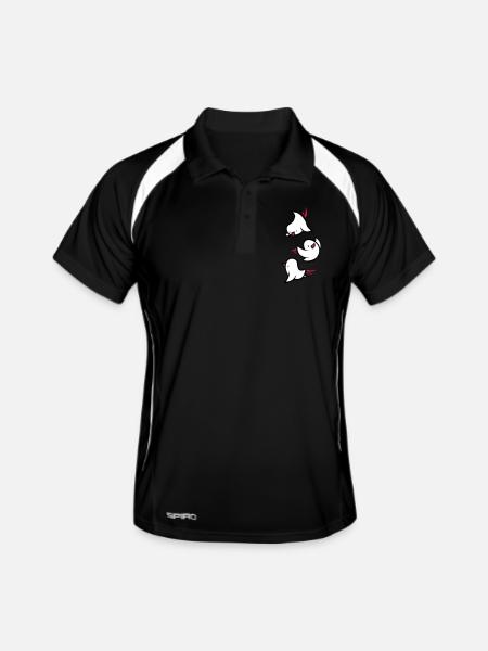 Vögel - Männer Polo atmungsaktiv - Schwarz/Weiß - Vorne